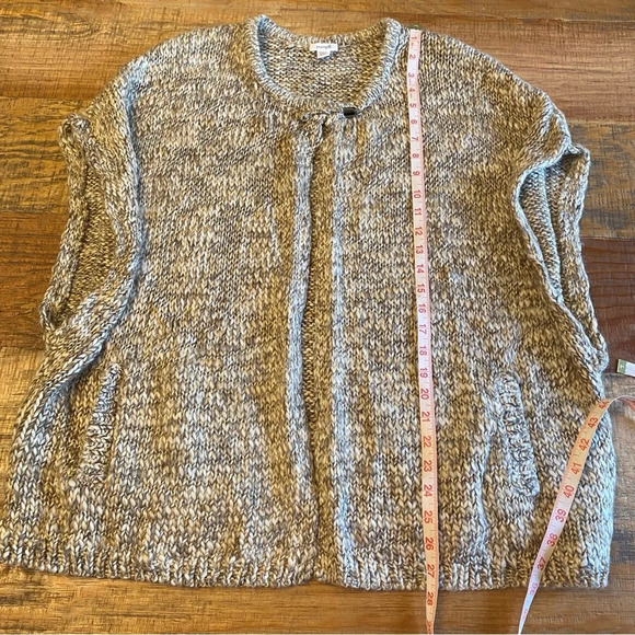 Pure Jill Womens Sweater Vest Small Med Kimono Beige Knit Cardigan Wool Alpaca - Picture 9 of 10